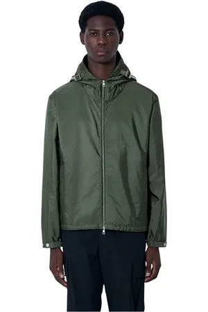 Moncler Jakke, Herre, Grøn, 2XL, Uld, Letvægts Vandafvisende Hættetrøje