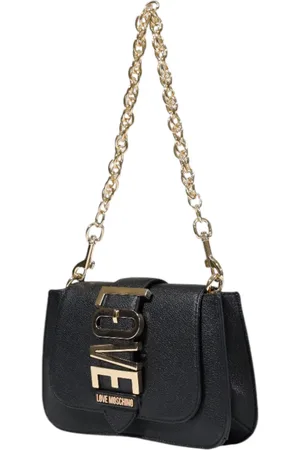 Moschino Taske, Dame, Sort, ONE SIZE, Uld, Elegant Lille Håndtaske med Logo Lukning