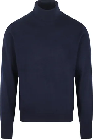 DRUMOHR Strik, Herre, Blå, XL, Cashmere, Kashmir Turtleneck Sweater Fw24