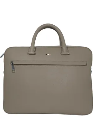 HUGO BOSS Taske, Herre, Grå, ONE SIZE, Uld, Stilfuld Imiteret Læder Dokumenttaske Tortora