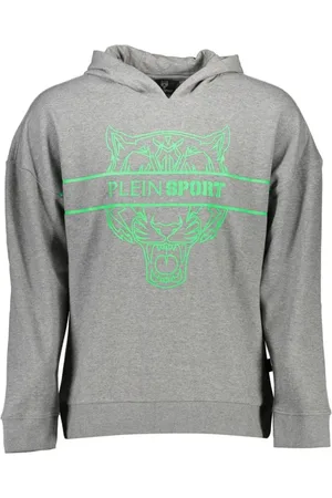 Philipp Plein Sweathshirts & Hoodies, Herre, Grå, S, Bomuld, Grå Herre Sweatshirt Urban-Chic Hættetrøje