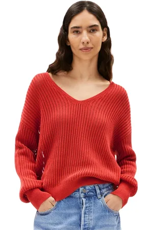Armedangels Strik, Dame, Rød, XS, Chunky Strik V-Hals Sweater