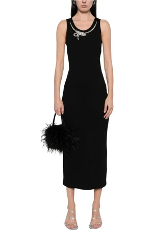 Givenchy Kjole, Dame, Sort, S, Sort Broderet Midi Kjole