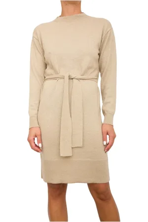 Armani Exchange Kjole, Dame, Brun, M, Uld, Elegant Oro Knit Strikket Dagkjole