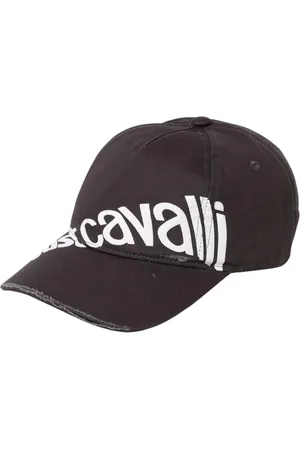 Roberto Cavalli Tilbehør, Herre, Sort, ONE SIZE, Bomuld, Logo Baseball Cap Sort