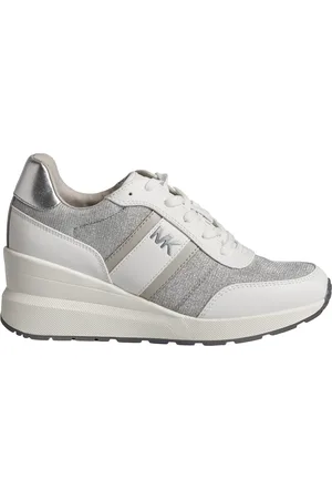 Michael Kors Sko, Dame, Hvid, 39 EU, Læder, Høj kvalitet Sneakers med Mesh og Læder Paneler