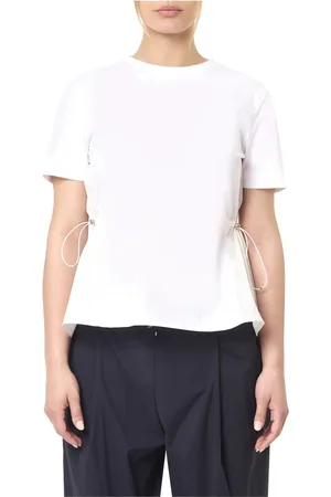HERNO Top, Dame, Hvid, M, Bomuld, Hvid T-shirt med rund hals