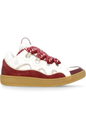 Lanvin Sko, Herre, Hvid, 40 EU, Læder, Hvide Lædersneakers med Fiskebensmønster