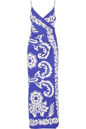 Etro Kjole, Dame, Lilla, M, Uld, Lilla Paisley V-hals Kjole til Kvinder