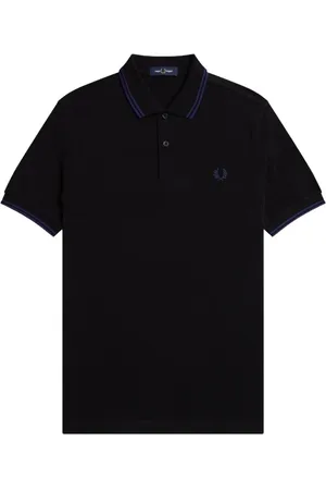 Fred Perry Top, Herre, Sort, L, Bomuld, Slim Fit Twin Tipped Polo i Sort/Fransk Marineblå