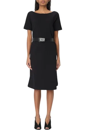 Emporio Armani Kjole, Dame, Sort, L, Elegant Sort Strik Kjole