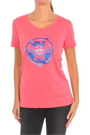 North Sails Top, Dame, Lyserød, XL, Bomuld, Kortærmet T-shirt med Ribhals