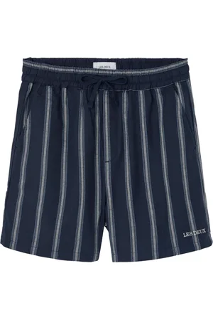 Les Deux Shorts, Herre, Blå, L, Bomuld, Marineblå Stribede Bermuda Shorts