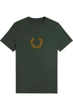 Fred Perry Top, Herre, Grøn, S, Bomuld, Lorblad Tekstureret Bomuld T-shirt