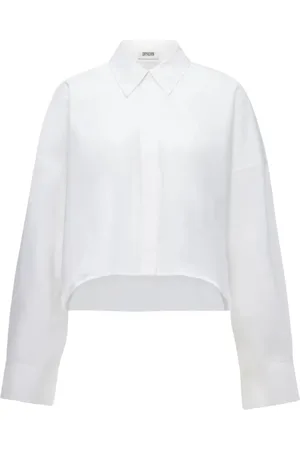 Drykorn Bluser & Skjorter, Dame, Hvid, S, Uld, Elegant Blondebluse Med Knappet Krave