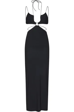 Amazuìn Kjole, Dame, Sort, ONE SIZE, Sort Lace-Up Back Midi Kjole