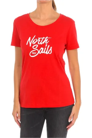 North Sails Top, Dame, Rød, L, Bomuld, T-shirt med korte ærmer og ribhalsudskæring