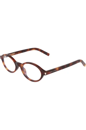 Saint Laurent Tilbehør, unisex, Brun, 50 MM, Uld, Elegant Oval Ramme Briller SL 751