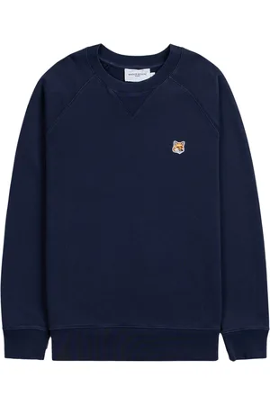 Maison Kitsuné Sweathshirts & Hoodies, Herre, Blå, S, Uld, Stilfulde Sweaters