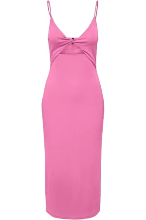 ONLY Kjole, Dame, Lyserød, M, Uld, Fuchsia One-Shoulder Kjole