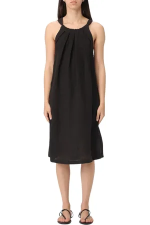 120% Lino Kjole, Dame, Sort, XS, Linned, Sort Linned Midi Kjole