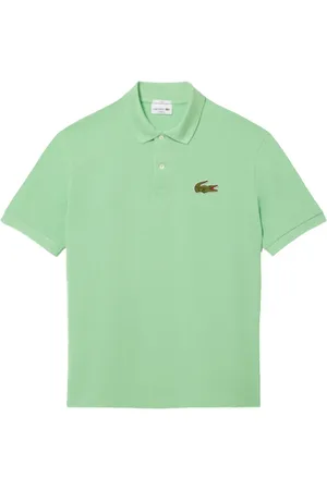 Lacoste Top, Herre, Grøn, M, Bomuld, Piqué Polo med L.12.12 Emblem
