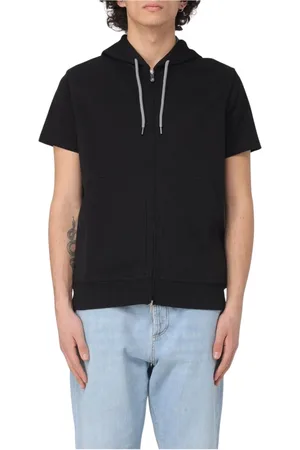 Brunello Cucinelli Sweathshirts & Hoodies, Herre, Sort, XL, Bomuld, Sort ZipUp Hoodie til Mænd