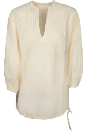 120% Lino Bluser & Skjorter, Dame, , 2XL, Linned, Elegant Linned V-Hals Bluse