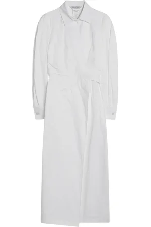 Max Mara Kjole, Dame, Hvid, XS, Lang Kvindedragt Elegant Stil