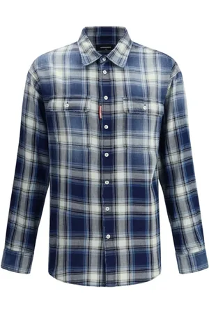 Dsquared2 Skjorte, Herre, Flerfarvet, L, Bomuld, Skjorte med tern og påsyede lommer