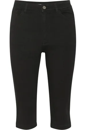 Gestuz Jeans, Dame, Sort, W24, Sort Slim-Fit Capri Bukser