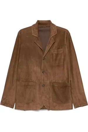 BARBA Jakke, Herre, Brun, XL, Suede, Suede Jakke med 3 Knapper
