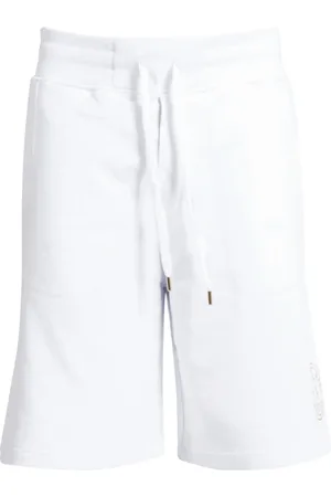 VERSACE Shorts, Herre, Hvid, M, Bomuld, Gylden V Emblem Korte Sweatpants