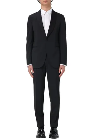 Michael Kors Jakkesæt, Herre, Sort, S, Uld, Blå Shawl Krave Suit