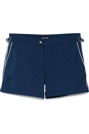 Tom Ford Badetøj, Herre, Blå, 2XL, Polyester, Polyester Badeshorts med Lommer