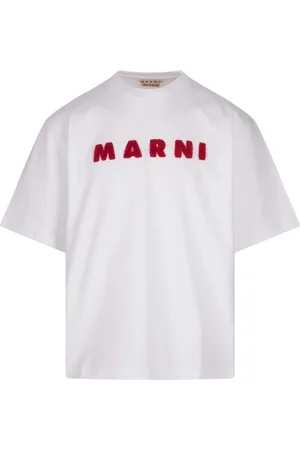 Marni Top, Herre, Hvid, L, Bomuld, Hvide T-shirts og Polos med Mohair Broderi