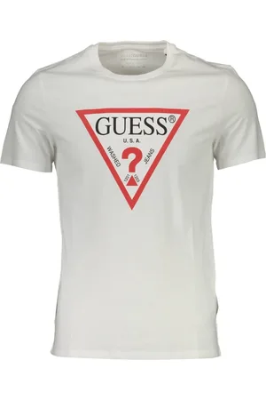 Guess Top, Herre, Hvid, 2XL, Bomuld, Kortærmet Bomuld T-Shirt Hvid