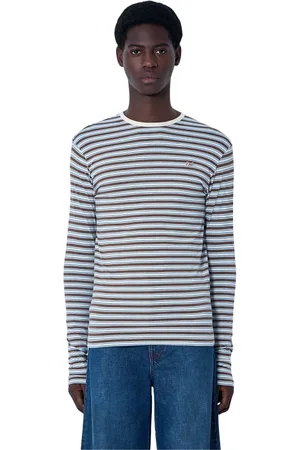 ERL Top, Herre, Flerfarvet, S, Bomuld, Stribet Strik T-shirt