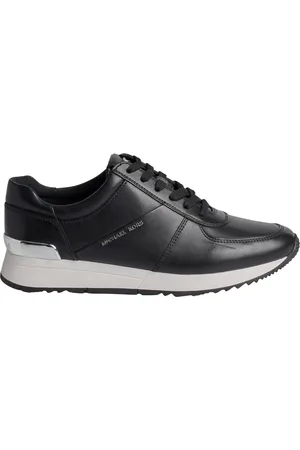 Michael Kors Sko, Dame, Sort, 40 EU, Læder, Casual Læder Sneakers med Metalakcenter