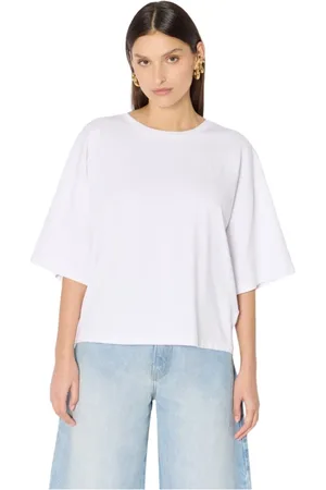 Berenice Top, Dame, Hvid, XS, Terzaailes T-shirt oversize hvid med broderede vinger på ryggen