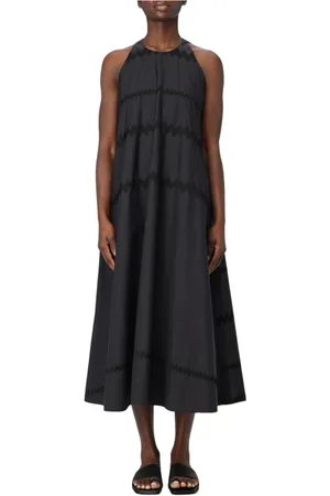 LIVIANA CONTI Kjole, Dame, Sort, 2XS, Bomuld, Sort Halterneck Midi Kjole
