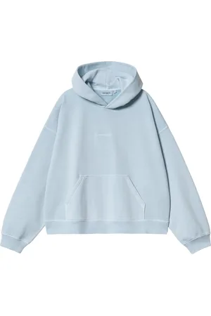 Carhartt Sweathshirts & Hoodies, Herre, Blå, XS, Uld, Hættetrøje med broderet logo