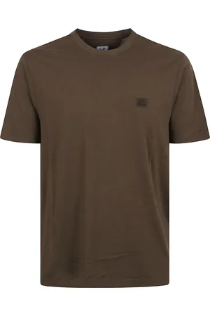 C.P. Company Top, Herre, Grøn, S, Logo Patch Jersey T-Shirt