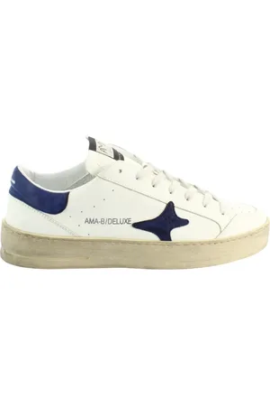 Ama Brand Sko, Herre, Hvid, 45 EU, Blå Sneaker Model 4065