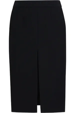 Dolce & Gabbana Nederdel, Dame, Sort, 2XS, Sort højtaljet midi-nederdel med slidser foran
