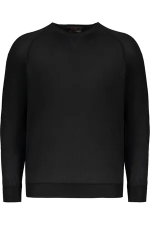 MOORER Strik, Herre, Sort, 2XL, Uld, Ribbet uldblandings T-shirt med silke