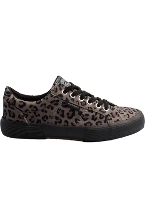 Diesel Sko, Dame, Flerfarvet, 35 EU, Sneakers med dyreprint og lav profil