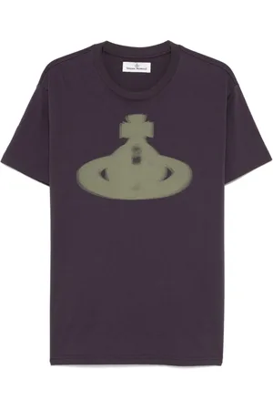 Vivienne Westwood Top, Herre, Lilla, S, Blomme Lilla Crew Neck T-shirts