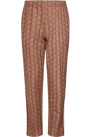 Lacoste Bukser, Herre, Brun, M, Bomuld, Brun Elastisk Taljebukser med Striber