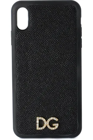 Dolce & Gabbana Tilbehør, Dame, Sort, ONE SIZE, Kvinder iPhone Cover med Jewel Applikation